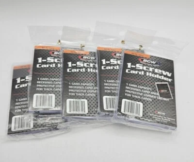(5-Pack) BCW 1-Screw Screwdown Trading Card Holder Thicker Card 50pt Recessed - Image 1 of 3