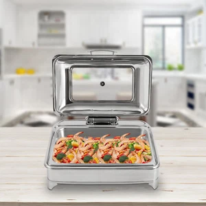 9L/9,5QT Speisenwärmer Buffet Elektrisch Chafing Dish Restaurant Speisenwärmer Display - Bild 1 von 17