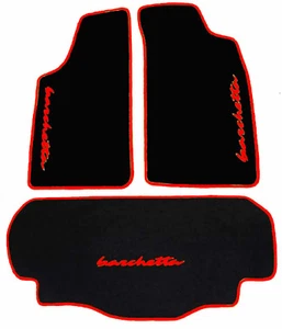 Alfombrillas y maletero terciopelo negro Fiat Barchetta 2001-2005 rojo - Imagen 1 de 1