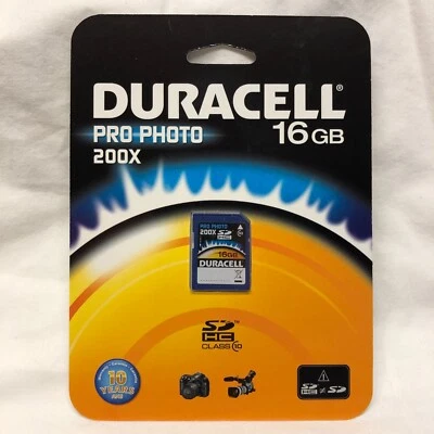 Duracell DU-SD1016G-C 16GB Pro Photo 200x Secure Digital HC Class 10 SDHC Memory - Image 1 of 2