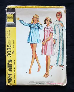 Babydoll Vintage Nähmuster Gr. S McCalls Höschen Nachthemd ungeschnitten 3035 Misses - Bild 1 von 3