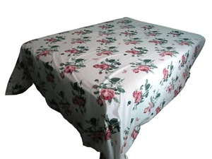 Vintage Stevens King Size Floral Flat Sheet Pink Roses Butterflies Percale GUC - Picture 1 of 16