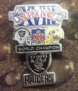 Oakland Raiders Campeones Mundiales NFL Super Bowl 18 pines y Washington Redskins - Imagen 1 de 2