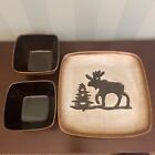 Home Studio Woodland Collection Moose Dinner Plate Square 11