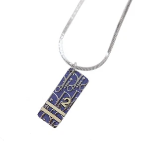 Christian Dior Trotter Used Chain Necklace Silver Blue Vintage #EB574 S - Picture 1 of 10