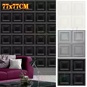 30X Large Foam 3D Tile Brick Wall Stickers Self-Adhesive Ceiling Panel Wallpaper - Picture 1 of 72