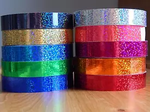 Holographic Hoop Tape - Glitter Multi Dot -  Self Adhesive - 20mm x 10m - Lures - Picture 1 of 14