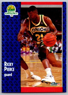 1991-92 Fleer Ricky Pierce Seattle SuperSonics #195 - Image 1 of 2