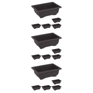  3 Count Gardening Bonsai Container Succulent Flower Pot Rectangular - Picture 1 of 12