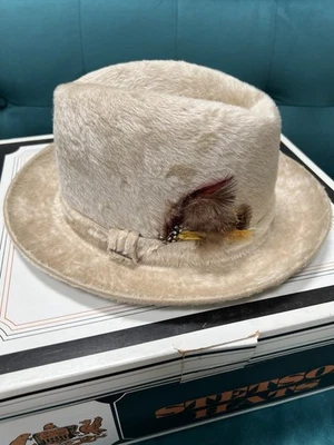 1950’s John B Stetson The Imperial Tan Long Haired Beaver Fur Fedora Size 7/56CM - Image 1 of 4
