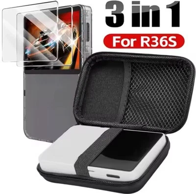 3 в 1 чехол для переноски + закаленное стекло протектор экрана для R36S Nintendo - Изображение 1 из 4