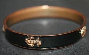 Schöner schwarz emaillierter Kupfer Armreif Armband mit Ankern - Bild 1 von 4