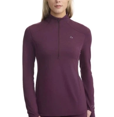 Top Para mujer Paradox púrpura 1/4 cremallera mezcla de lana merino capa base talla pequeña (4-6) Foto 1 de 4