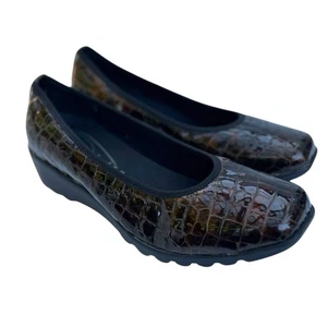 Josef Seibel Wedge Shoes Airped Plus Comfort Brown Reptile Womens 41 US EU 10.5 - Picture 1 of 8