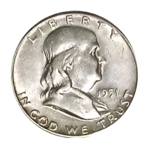 1951-S Franklin Half Dollar 50 Cent 90% Silver Coin (AU) - Picture 1 of 4