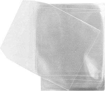 SQUADO 100 bustine per CD e DVD trasparenti in plastica pvc con aletta di - Immagine 1 di 4