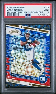 Panini Absolute 2024 - Malik Nabers #106 caleidoscopio rojo blanco y azul (RC) - Imagen 1 de 2