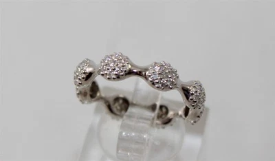 Anillo Pandora Oro Blanco 18K Love Pods Eternidad Pavé Diamantes Tamaño 7.25 Foto 1 de 4