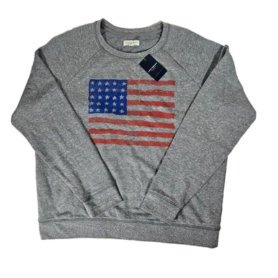 Sudadera gris patriótica bandera de Estados Unidos Lucky Brand para mujer talla grande Foto 1 de 4