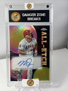 2024 Topps Chrome Mike Trout /10 Auto All Etch Black Angels Autograph - Picture 1 of 12
