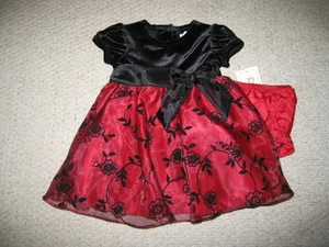 NUEVO "BORGOÑA TERCIOPELO ROSA" Vestido Niñas Bebé 24m Navidad Boutique Ropa Fiesta - Imagen 1 de 1