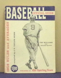 1958 Sporting News Baseball Official Guide - Picture 1 of 1