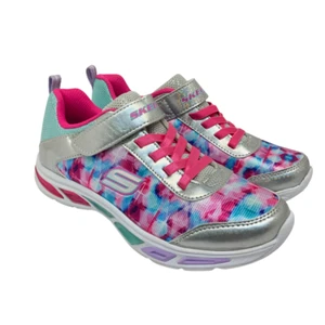Skechers Kid’s Light-Up Athletic Sneakers SN10921L Silver/Multi Size 4Y - Picture 1 of 8
