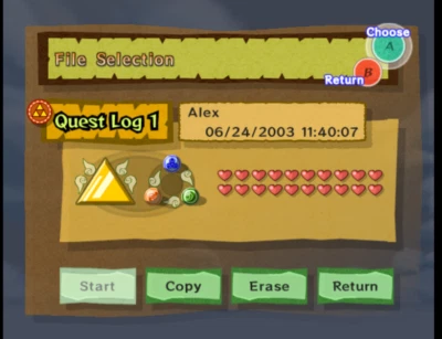 The Legend of Zelda Windwaker Save Complete 100% cartão de memória GameCube Nintendo - Imagem 1 de 4