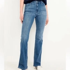 Old Navy Women Jeans High-Rise Wow Flared Indigo Wash Stretch Denim Blue Size 6 - Picture 1 of 10