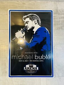 Michael Buble 2020 Tour Concert Metal Sign 12x18 - Des Moines Wells Fargo NEW
