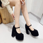 Women Platform Pump Ankle Strap High Heel Mary Jane Buckle Shoes Party Catwalk