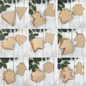 10 Pack Laser Cut Wooden MDF Bunting Shapes Make Your Own Bunting Add Your Name - Picture 1 of 42