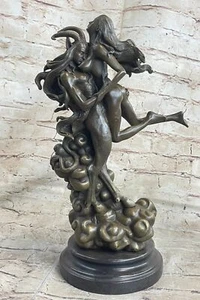 Art Nouveau Euro Nude Bronze Devil Satan Demon Satyr Sculpture Hot Cast Figurine - Picture 1 of 10