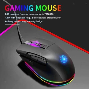 USB A905 Wired Gaming Mouse 13 Backlits Optical Mice 7200 DPI Desktop Gamer - Picture 1 of 7