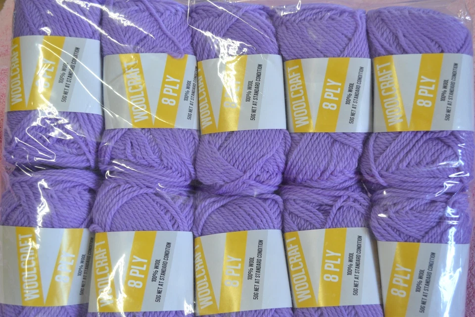 CLEMITIS 8 Ply PURE WOOL 10 x 50gm balls PANDA WOOLCRAFT - image 1 of 1