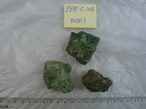 Natural Persian Chrysocolla, 3 pcs, TW : 166.90 Grams - Picture 1 of 4