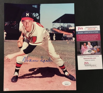Warren Spahn Signed 8x10 Photograph JSA Cert w/COA MLB Braves #21 HOF '73 WOW! - Image 1 of 4