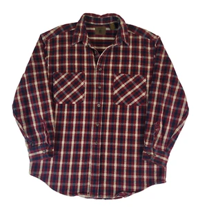 St. John's Bay Mens Shirt L Red Plaid Retro Preppy Classic Flannel Shirt #1809 - Picture 1 of 12