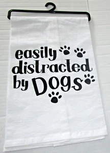 Saco de harina/toalla de té con temática para mascotas ~ 18"" x 28"" ~ FÁCILMENTE DISTRAÍDO POR PERROS - Imagen 1 de 1