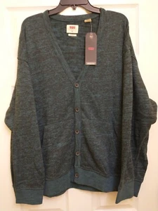 Levi Men's Blue Black Cardigan Button Sweater Size XL - Picture 1 of 6
