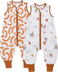 Toddler Sleep Sack with Feet TOG 0.5 Muslin Baby L ( 2-4T), Mouse + Arc - Picture 1 of 6