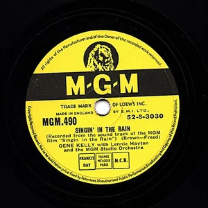 CLASSIC GENE KELLY 78 SINGIN' IN THE RAIN / ALL I DO IS DREAM OF YOU MGM 490 E- - Foto 1 di 1