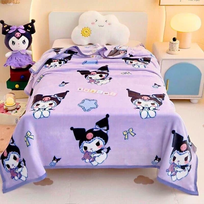 Sanrio Kuromi Milk Velvet Blanket AOP Sweet Kuromi Purple Plush Throw Blanket - Image 1 of 4