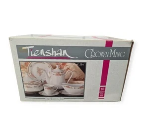 Juego de té Tienshan Crown Ming 'Floral Mist' 18 piezas - China blanca fina vintage  - Imagen 1 de 5