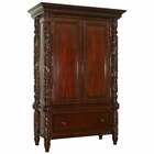 HUGE RALPH LAUREN SAFARI COLLECTION SOLID AMERICAN MAHOGANY TELEVISION CABINET