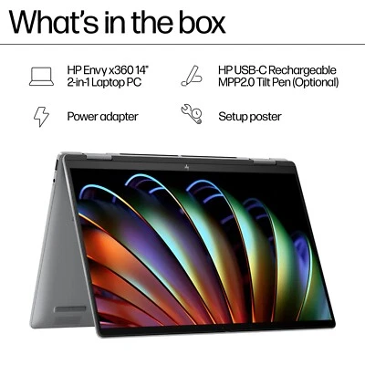 HP Envy X360 Touch 14z-fa000 14 Laptop PC 14" OLED 2880x1800 R7 8840HS 32GB W11 - Image 1 of 4