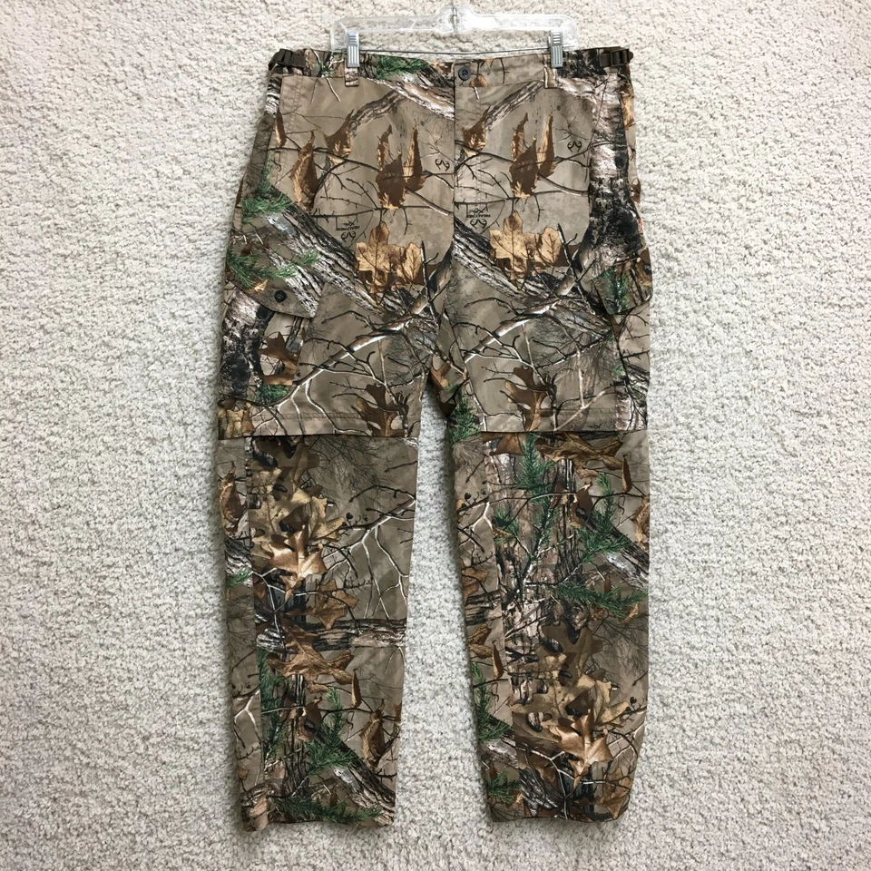 Game Winner Convertible Pants 2XL Brown Realtree Camo Cargo Hunting Outdoor Mens - Image 1 of 4