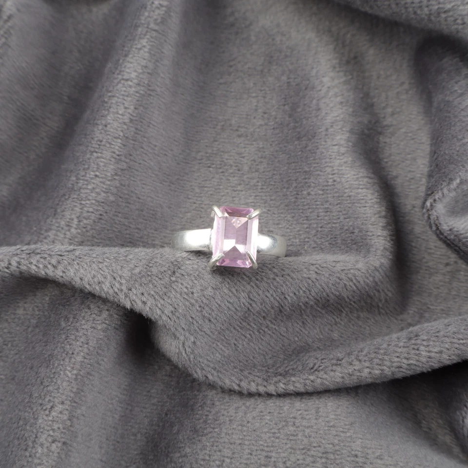 Pink Morganite Gemstone Handmade 925 Sterling Silver Jewelry Gift Ring Gift For - Image 1 of 3