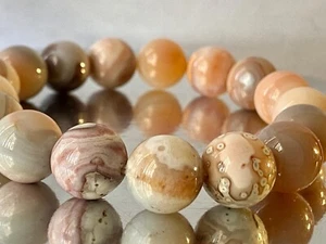 8" "Wealth Stone/Romantic Color/AAAA""~Gobi ALASHAN AGATE Stretch Bracelet O1386 - Picture 1 of 10