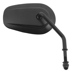 BLACK SHORT STEM TAPERED MIRRORS HARLEY DAVIDSON TOURING SOFTAIL DYNA - Picture 1 of 2